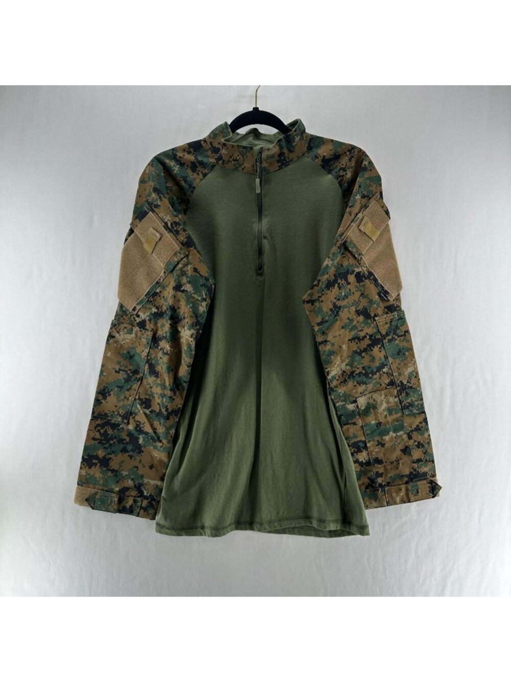 Tru-Spec 1/4 Zip Combat Shirt Men M Digital Woodland Camo Tactical Ripstop Green